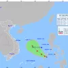 Áp thấp nhiệt đới tiến thẳng vào Biển Đông